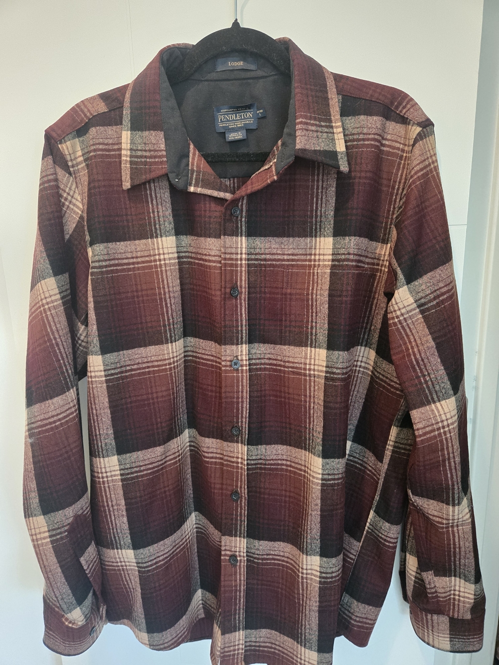 Pendleton Men's Burgundy Plaid Button-Up Shirt